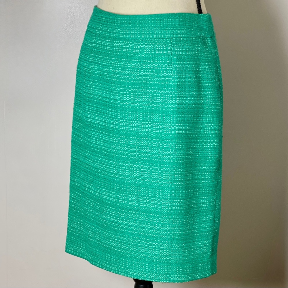 Banana Republic Emerald Green Tweed Pencil Skirt